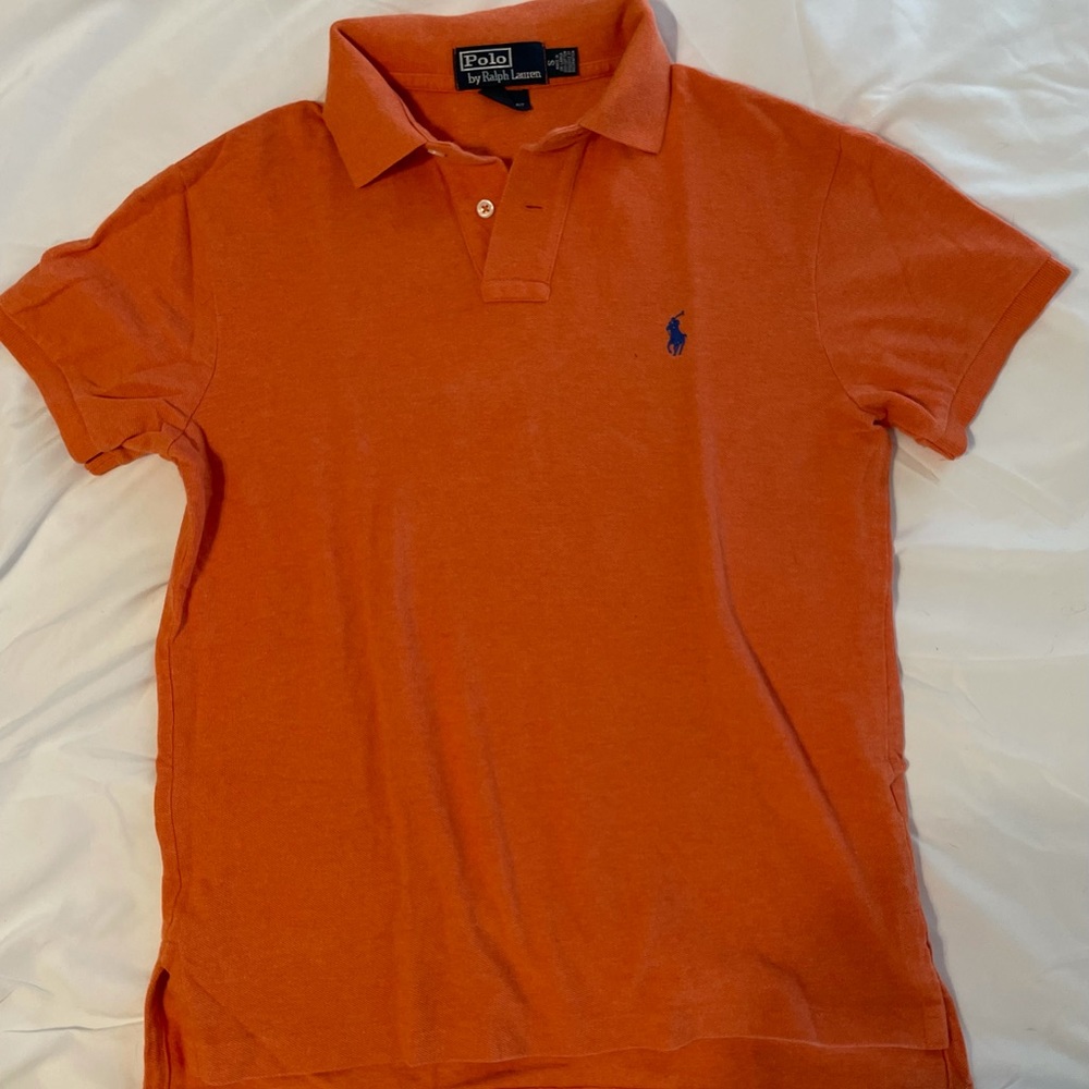 Orange  polo Ralph Lauren shirt size small.